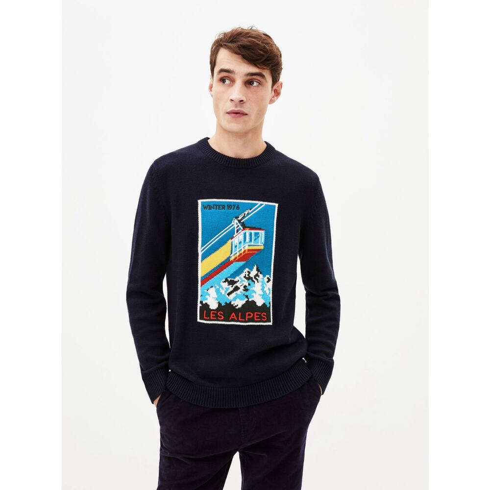 Celio Men’s Winter 1976 Les Alpes Ski Sweater Sz Large Navy